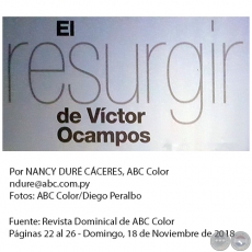 El resurgir de Vctor Ocampos - Por NANCY DUR CCERES, ABC Color - Domingo, 18 de Noviembre de 2018